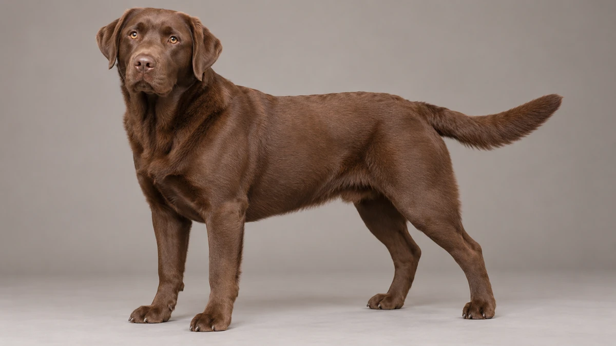 Labrador Retriever köpek — çikolata (orta) renk